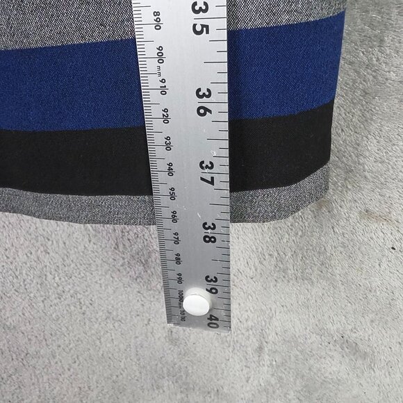 Womens Calvin Klein Blue & Black Striped Sleeveless Sheath Dress Polyester 8 - Picture 8 of 9